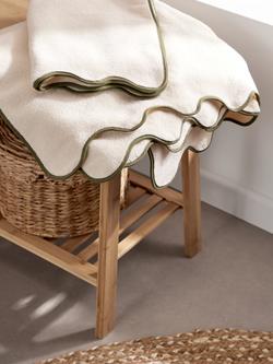 John Lewis Scallop Edge Towels - view 2, Avocado