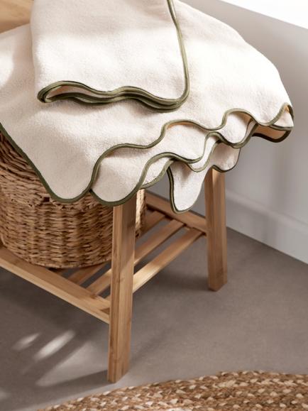 John Lewis Scallop Edge Towels - view 2, Avocado