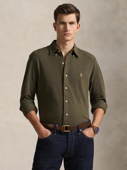 Ralph Lauren Cotton Knit Shirt, Wilson Olive Heather, Wilson Olive Heather