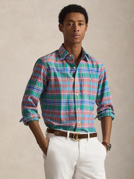 Ralph Lauren Cotton Oxford Shirt, Melon Spa/Multi, Melon Spa/Multi