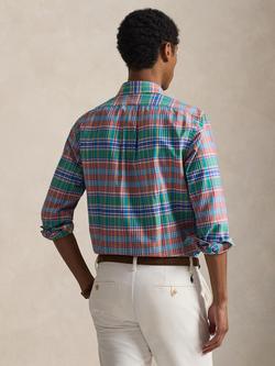 Ralph Lauren Cotton Oxford Shirt, Melon Spa/Multi - view 2, Melon Spa/Multi