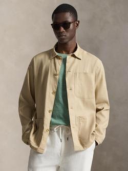 Ralph Lauren Woven Linen Rich Sport Overshirt, Coastal Beige, Coastal Beige