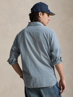 Ralph Lauren Woven Gingham Sport Shirt, Indigo Cream Multi - view 2, Indigo Cream Multi