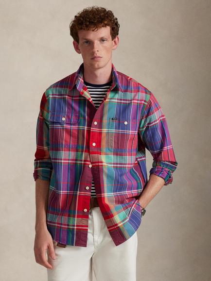 Ralph Lauren Woven Sport Plaid Check Shirt, 6432 Red Blue Multi, 6432 Red Blue Multi