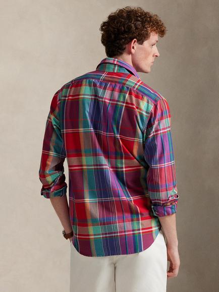 Ralph Lauren Woven Sport Plaid Check Shirt, 6432 Red Blue Multi - view 2, 6432 Red Blue Multi