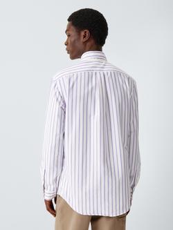 Ralph Lauren Cotton Long Sleeve Stripe Shirt, Thistle White - view 2, Thistle White