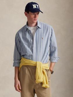 Ralph Lauren Button Down Stripe Cotton Shirt, Blue/Multi, Blue/Multi