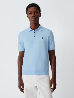 Ralph Lauren Cotton Short Sleeve Knit Jumper, Office Blue, Office Blue