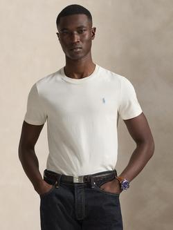 Polo Ralph Lauren Cotton Custom Slim Fit Short Sleeve T-Shirt, Antique Cream