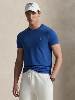 Polo Ralph Lauren Cotton Custom Slim Fit Short Sleeve T-Shirt, Dusty Azure