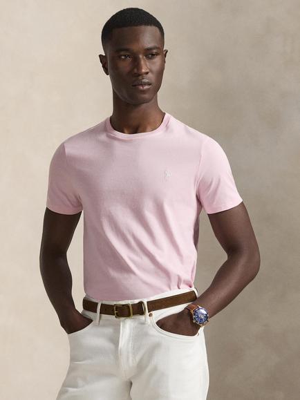 Polo Ralph Lauren Cotton Custom Slim Fit Short Sleeve T-Shirt, Garden Pink
