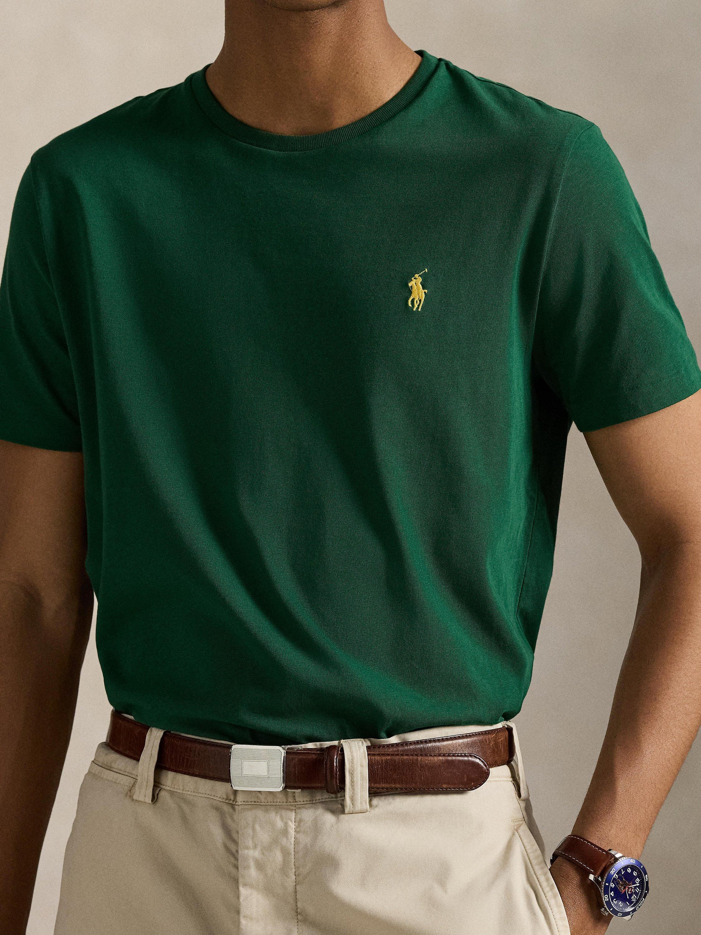 Polo Ralph Lauren Cotton Custom Slim Fit Short Sleeve T-Shirt, New Forest