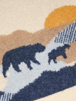 Monsoon Kids' Knitted Bear Jumper, Beige/Multi - view 2, Beige/Multi