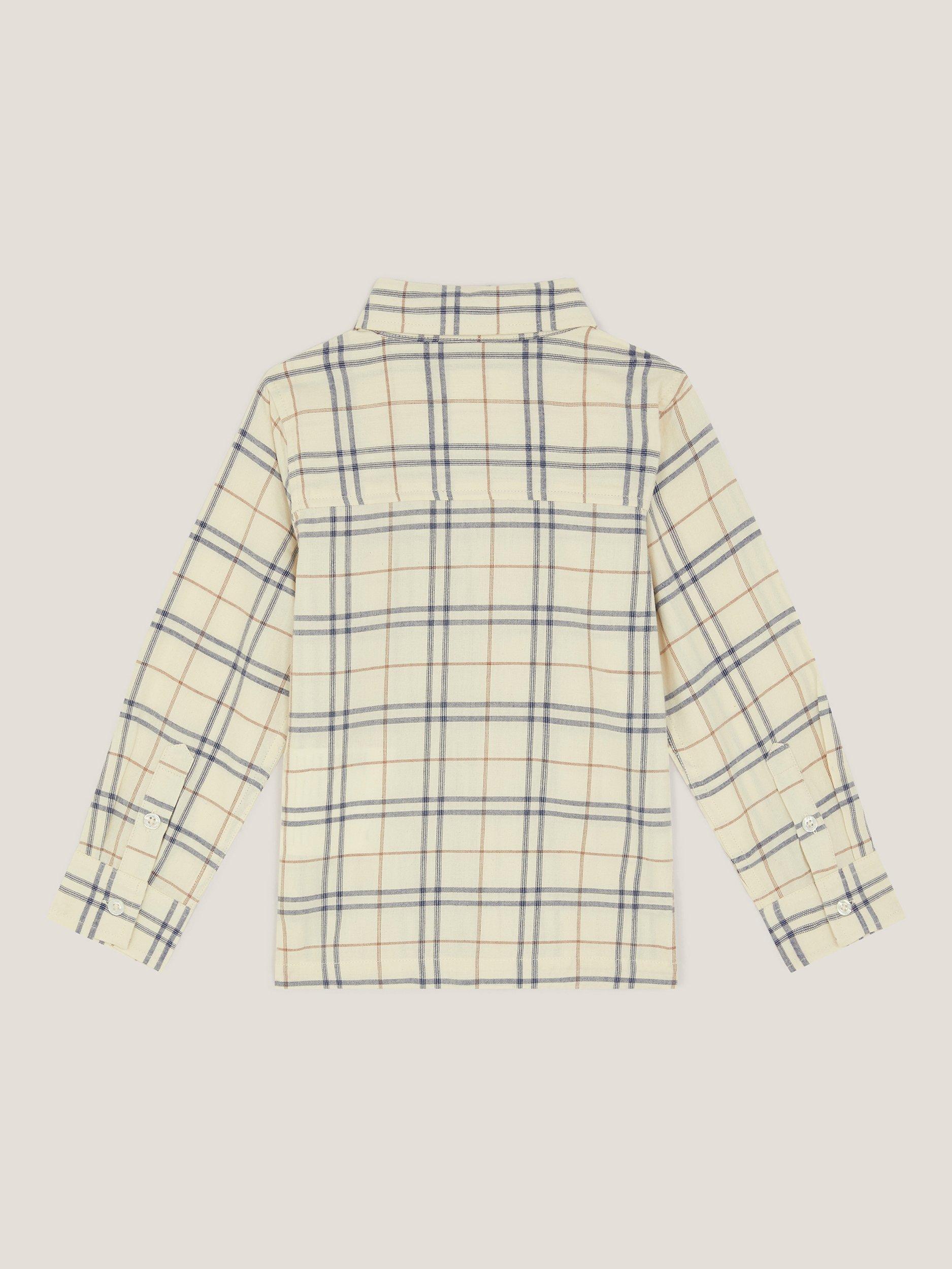Product image 3 of 3, which shows Monsoon Kids' Check Long Sleeve Shirt, Stone/Multi, 2-3 years