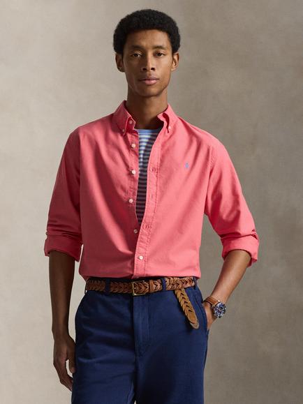 Polo Ralph Lauren Cotton Custom Slim Fit Oxford Shirt, Pale Red, Pale Red