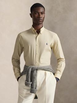 Polo Ralph Lauren Cotton Blend Custom Slim Fit Woven Sport Shirt, Coastal Beige, Coastal Beige
