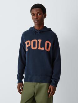 Ralph Lauren Polo Hoodie, Navy Orange, Navy Orange Combo
