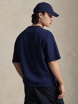 Polo Ralph Lauren Cotton Regular Fit Short Sleeve Knit T-Shirt, Newport Navy - view 2, Newport Navy
