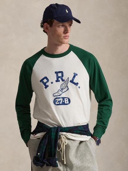 Polo Ralph Lauren Cotton Custom Slim Fit Winged Foot Graphic T-Shirt, White/New Forest, White/New Forest