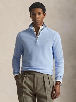 Polo Ralph Lauren Combed Cotton Lightweight Mesh Jumper, Office Blue