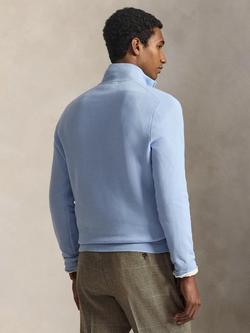 Polo Ralph Lauren Combed Cotton Lightweight Mesh Jumper - view 2, Office Blue