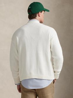 Polo Ralph Lauren Cotton Sweater Cardigan, Deckwash White - view 2, Deckwash White