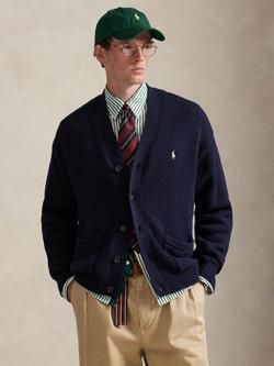 Polo Ralph Lauren Cotton Yarn Knit Cardigan, Hunter Navy, Hunter Navy