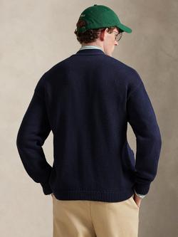Polo Ralph Lauren Cotton Yarn Knit Cardigan, Hunter Navy - view 2, Hunter Navy