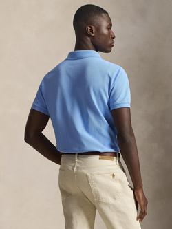 Polo Ralph Lauren Cotton Custom Slim Fit Short Sleeve Polo Shirt - view 2, Blue Lagoon