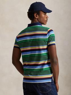 Ralph Lauren Cotton Stripe Short Sleeve Polo Shirt, Billiard/Multi - view 2, Billiard/Multi