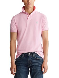 Polo Ralph Lauren Cotton Custom Slim Fit Short Sleeve Polo Shirt, Garden Pink
