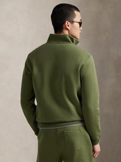 Ralph Lauren Polo Pony Half Zip Cotton Blend Sweatshirt, Supply Olive - view 2, Supply Olive