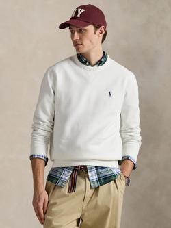 Ralph Lauren Polo Pony Cotton Blend Sweatshirt, White, White