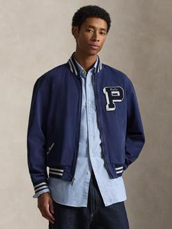 Ralph Lauren Embroidered Canvas Track Jacket, Newport Navy, Newport Navy