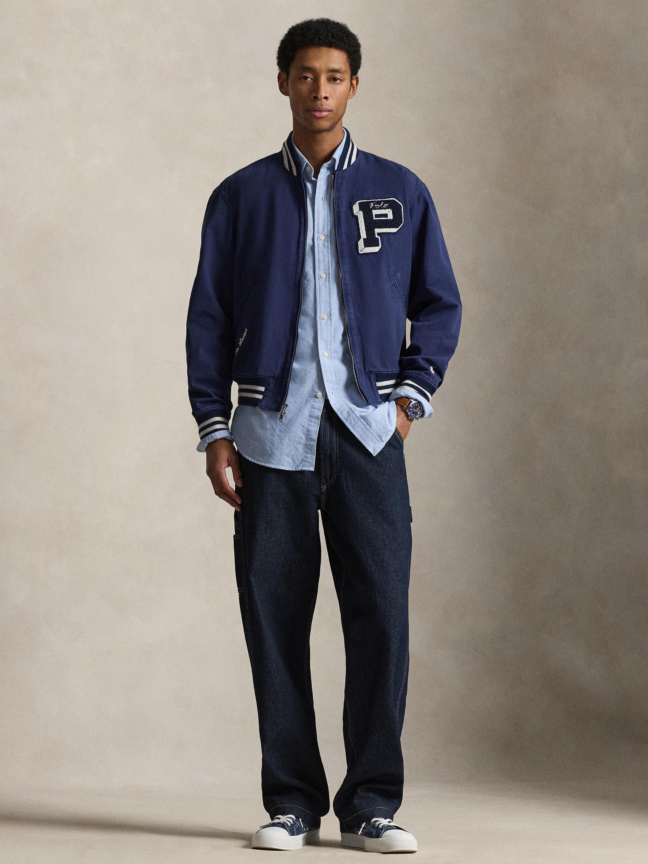 Ralph Lauren Embroidered Canvas Track Jacket, Newport Navy