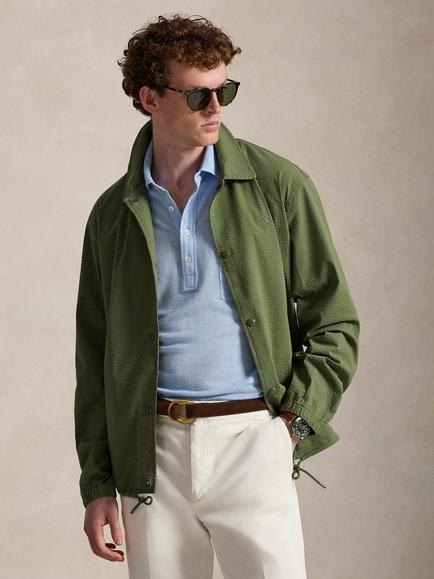 Polo Ralph Lauren Seersucker Coach’s Jacket, Supply Olive/Garden Trail