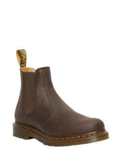 Dr. Martens 2976 Crazy Horse Leather Chelsea Boots, Dark Brown - view 2, Dark Brown