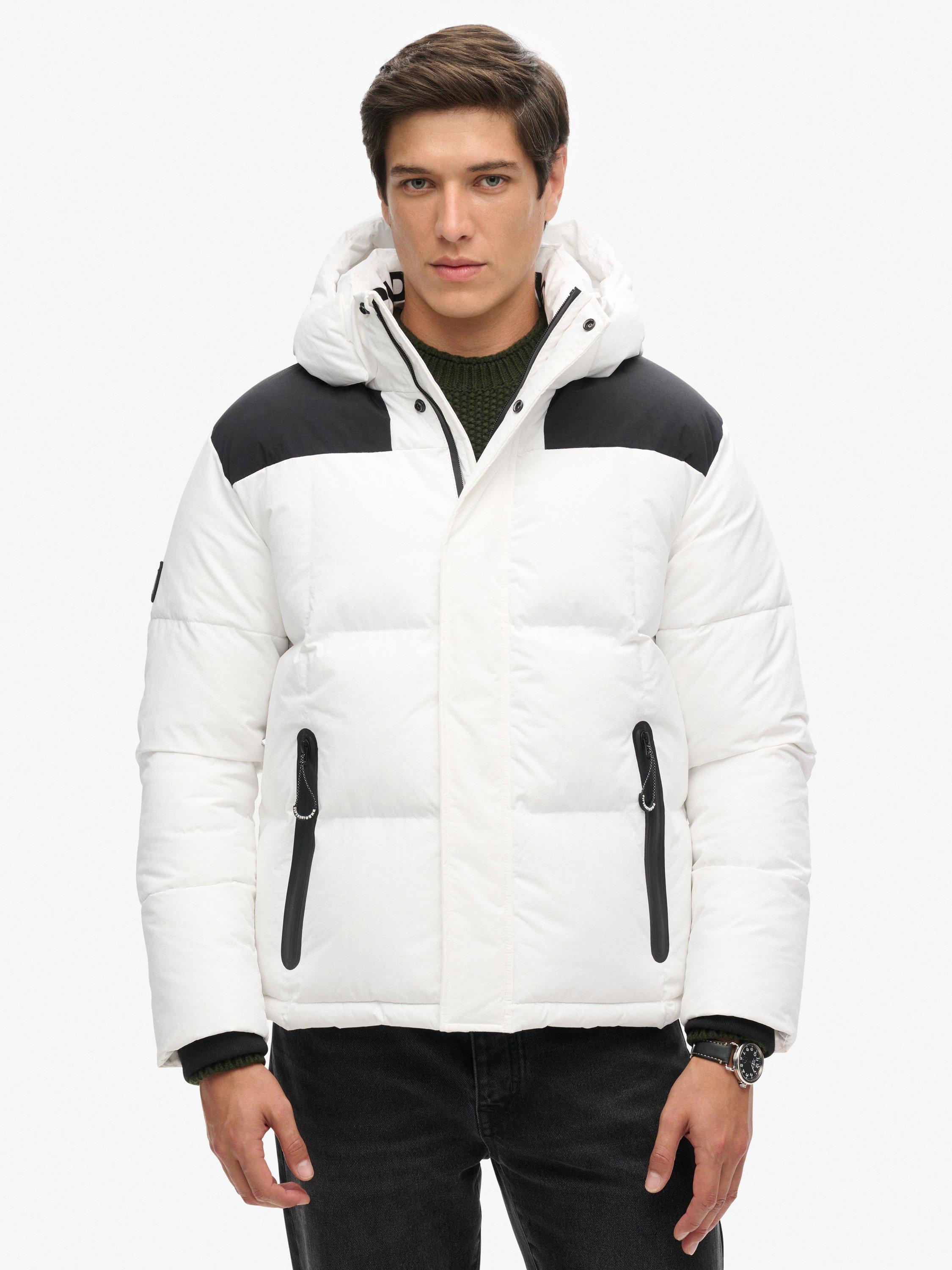 Product image 3 of 5, which shows Superdry Hooded Box Quilt Puffer Jacket, Optic, S