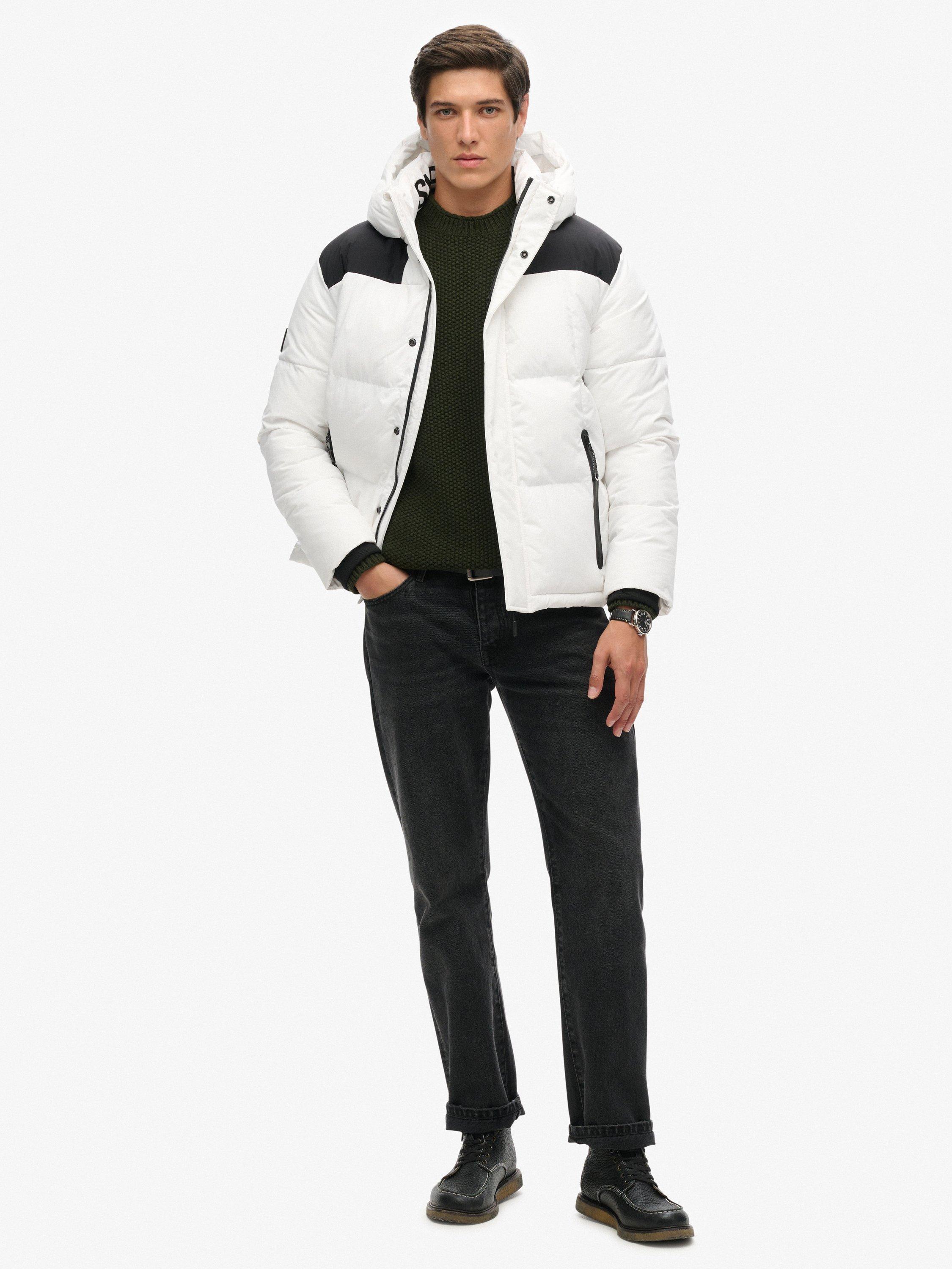Product image 5 of 5, which shows Superdry Hooded Box Quilt Puffer Jacket, Optic, S