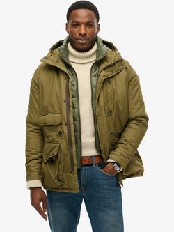 Superdry Hooded Lined Cotton Deck Jacket, Khaki, Khaki