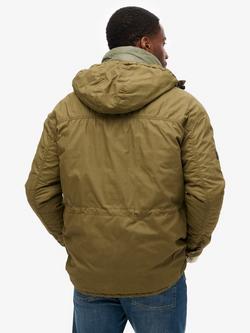 Superdry Hooded Lined Cotton Deck Jacket, Khaki - view 2, Khaki
