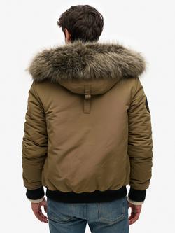 Superdry Everest Puffer Bomber Jacket, Jet Black - view 2, Military Olive