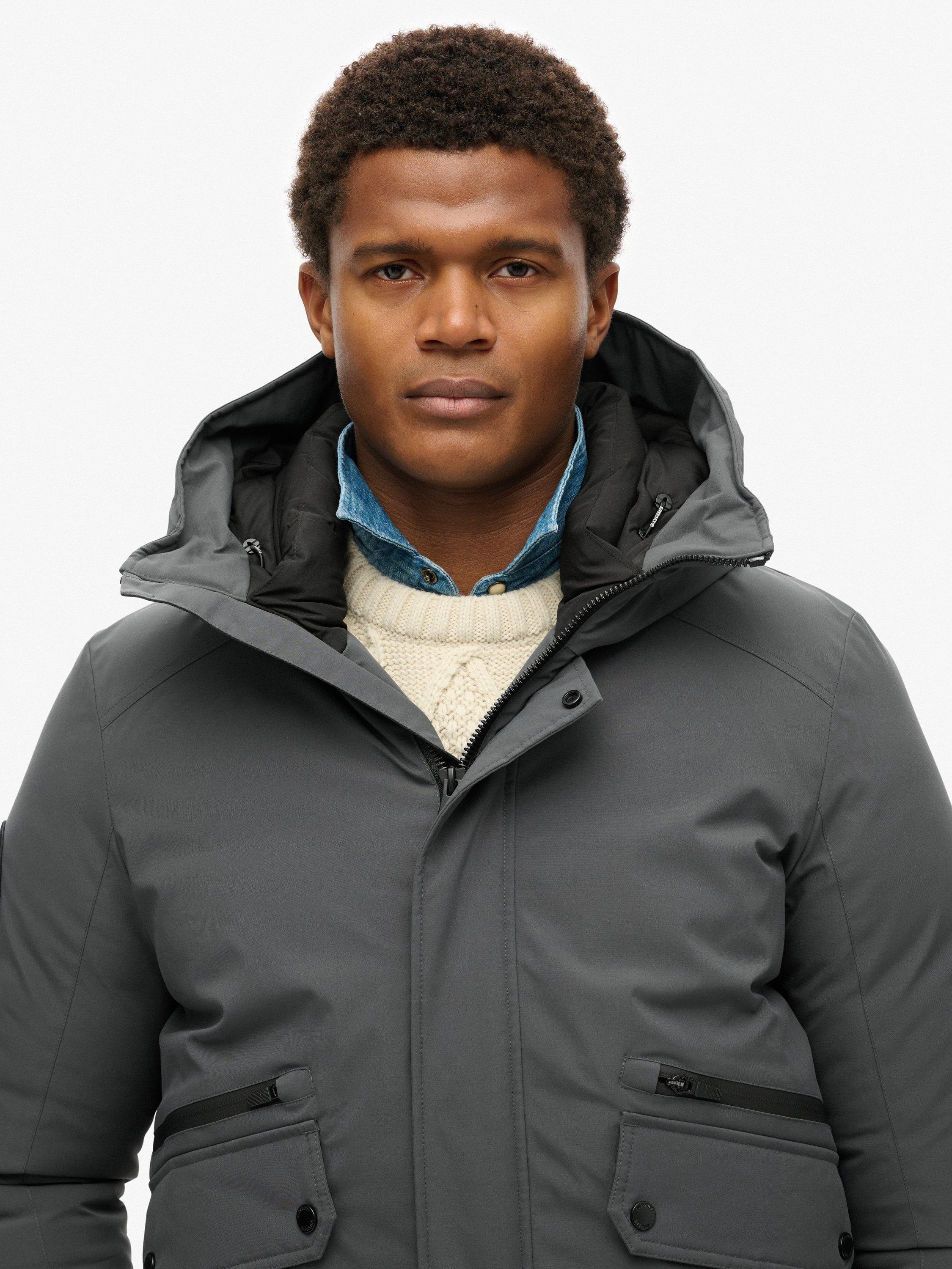Product image 3 of 5, which shows Superdry City Padded Hooded Bomber Jacket, Ebony, XXXL