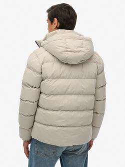 Superdry Hooded Microfibre Sport Puffer Jacket - view 2, Chateau Gray