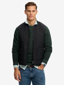 Superdry Military Liner Quilted Gilet, Jet Black