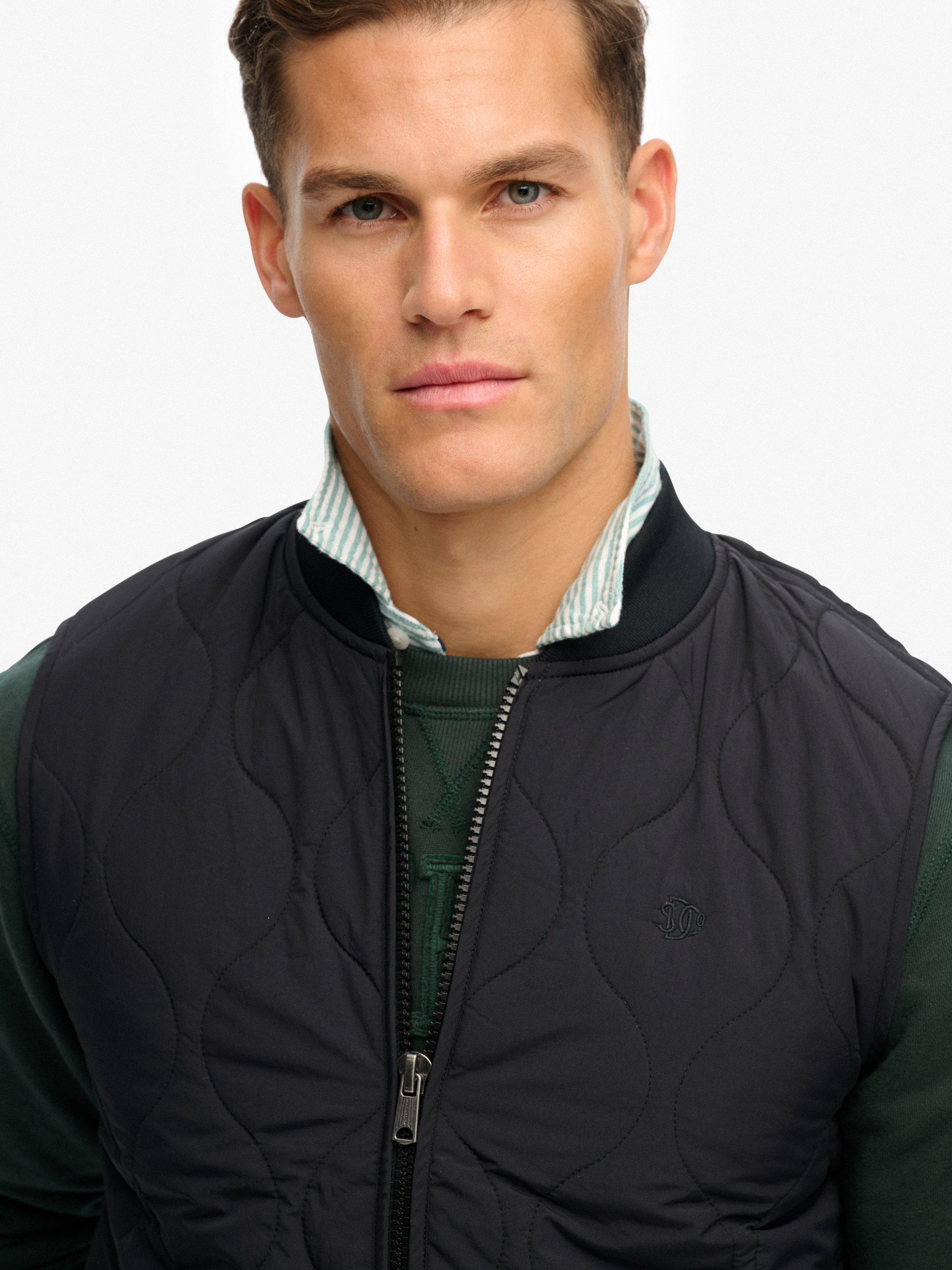 Product image 6 of 6, which shows Superdry Military Liner Quilted Gilet, Jet Black, M
