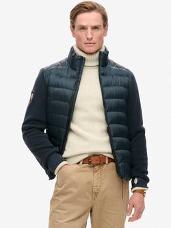 Superdry Storm Fleece Hybrid Bomber, Eclipse Navy, Eclipse Navy