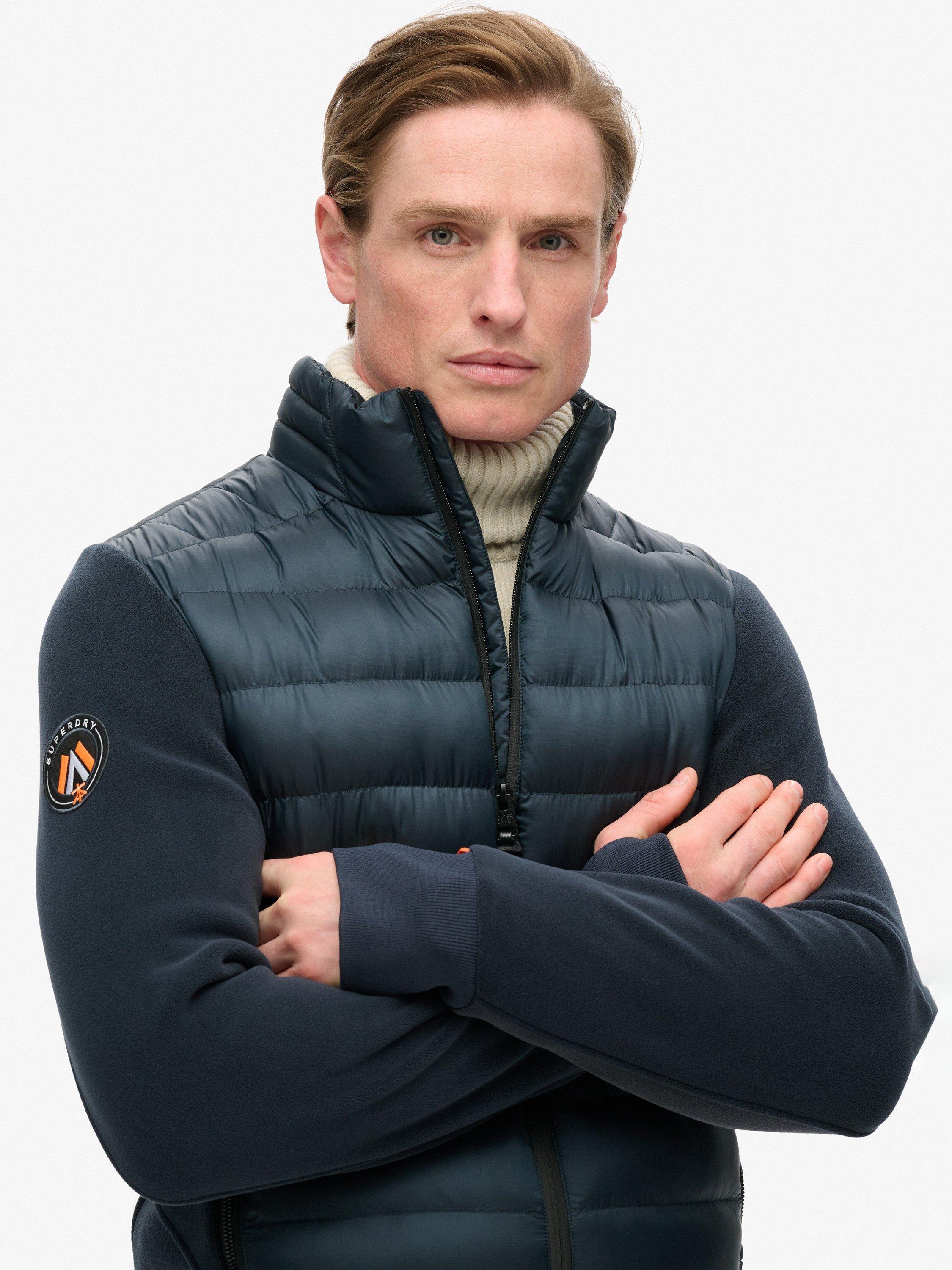 Product image 4 of 5, which shows Superdry Storm Fleece Hybrid Bomber, Eclipse Navy, L