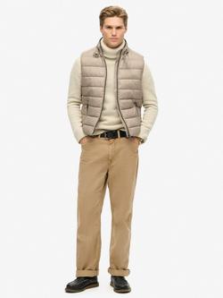 Superdry Lightweight Padded Gilet, Deep Beige Slub - view 2, Deep Beige Slub