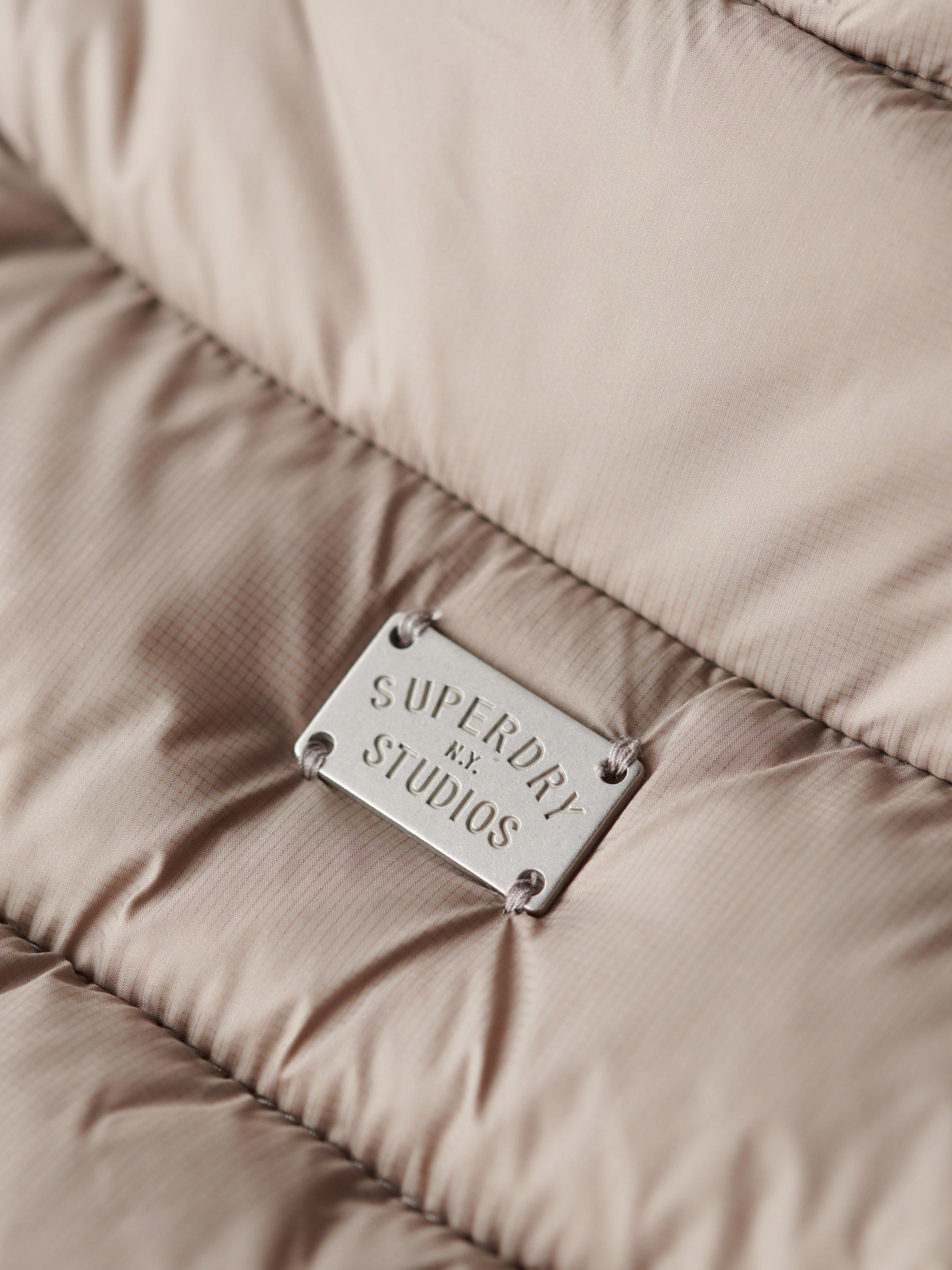 Product image 6 of 6, which shows Superdry Lightweight Padded Gilet, Deep Beige Slub, S